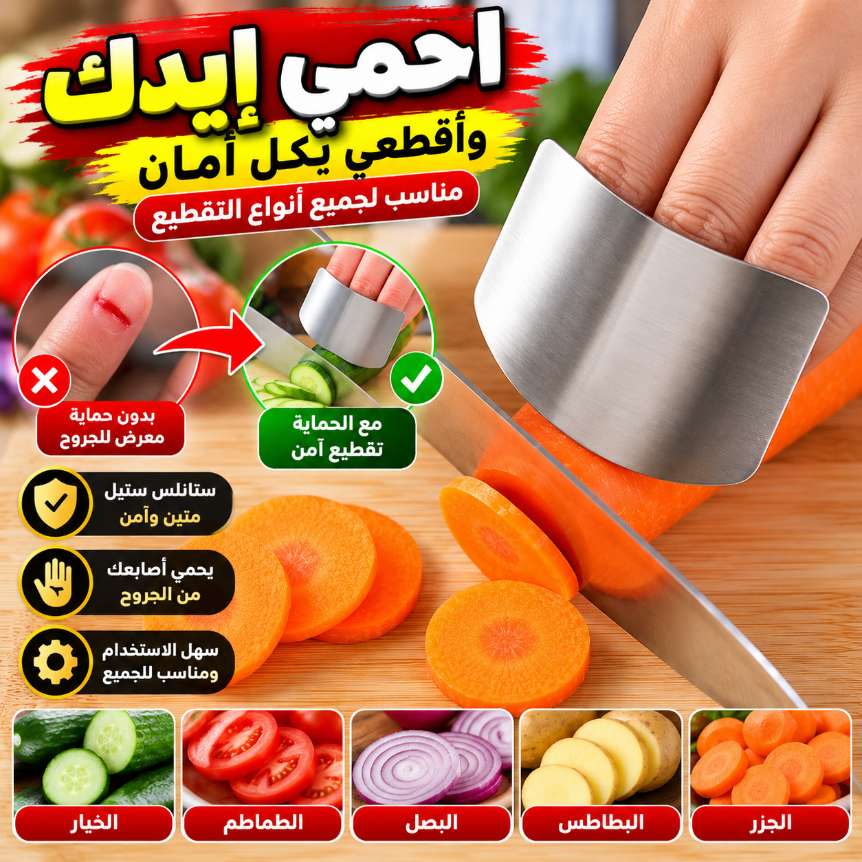 حامي الاصابع الاستانلس
